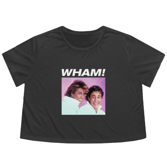 Discover WHAM! Flowy Cropped Tees 80's George Michael Vibes, George Michael and Andrew Ridgeley Flowy Cropped Tees