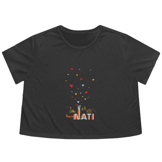 Discover cincinNATI, OH - Flying Pigs + Skyline Flowy Cropped Tees