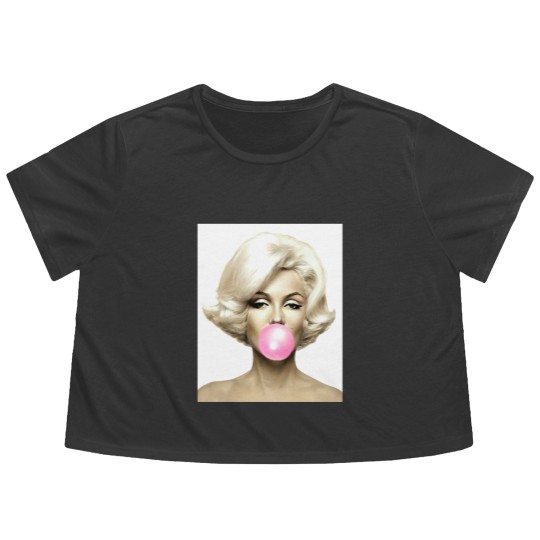 Discover Pink Marilyn Monroe Bubble Gum Flowy Cropped Tees Flowy Cropped Tees