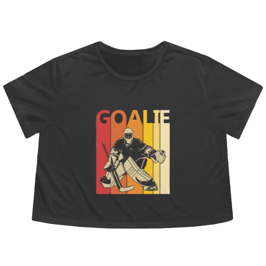 Discover Hockey Goalie T- Flowy Cropped Tees Vintage Hockey Goalie T- Flowy Cropped Tees Flowy Cropped Tees