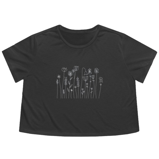 Discover Flowers Line Art Drawing - Cape Wildflowers - Flower Line Art - Flowy Cropped Tees