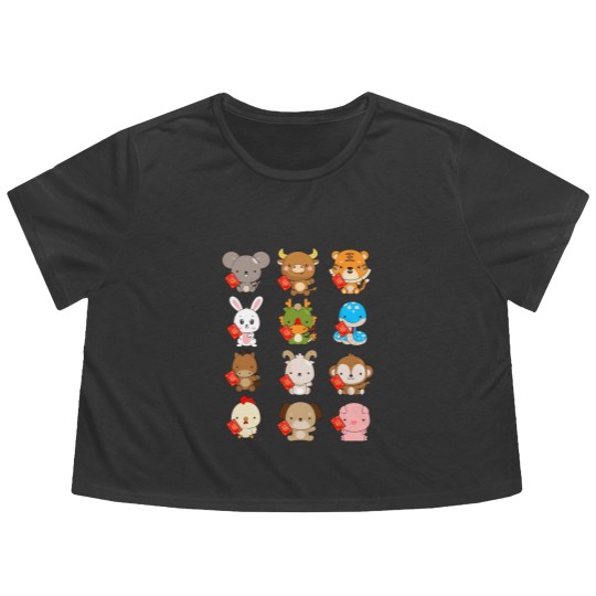 Discover New Year Chinese 2023 Zodiac Animal Lunar New Year Flowy Cropped Tees