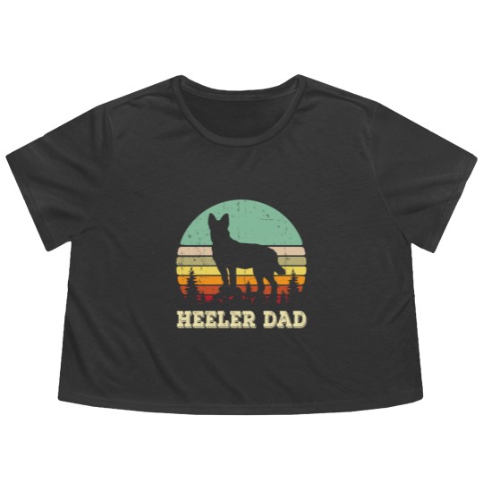 Discover Australian Cattle Dog Red Blue Pet Heeler Dad Cute Mens Gift Flowy Cropped Tees