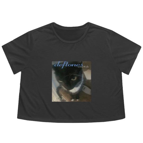 Discover Deftone Flowy Cropped Tees Deftone Cat Meme Flowy Cropped Tees Cattones Gift For Them