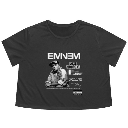 Discover EMINEM Flowy Cropped Tees Black (unisex)
