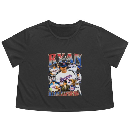Discover Vintage 90s Graphic Style Nolan Ryan Flowy Cropped Tees Vintage Sport Flowy Cropped Tees