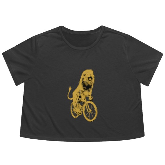 Discover Bicycling Lion Flowy Cropped Tees - Screen Printed Unisex Flowy Cropped Tees, Lion Flowy Cropped Tees, Lion Lovers, Bike Flowy Cropped Tees, Alternative Apparel, Dark Cycle Clothing