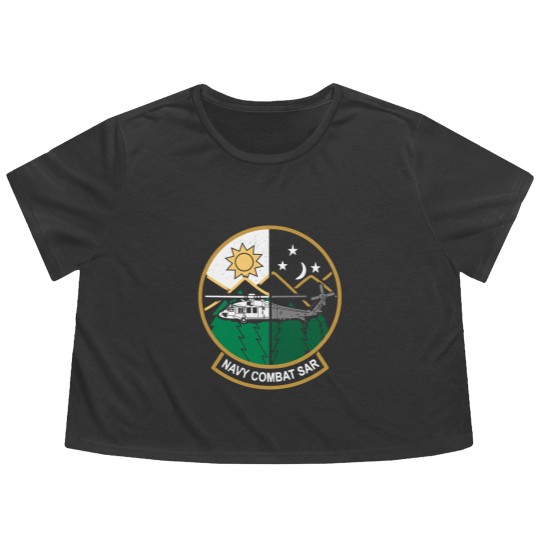 Discover Navy Combat SAR - Navy Combat Search And Rescue - Flowy Cropped Tees