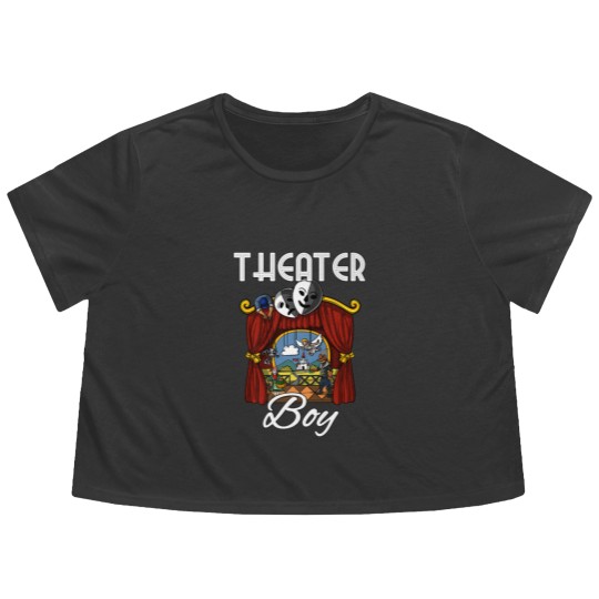 Discover Theater Boy Drama Stage Play Actor Kids Flowy Cropped Tees