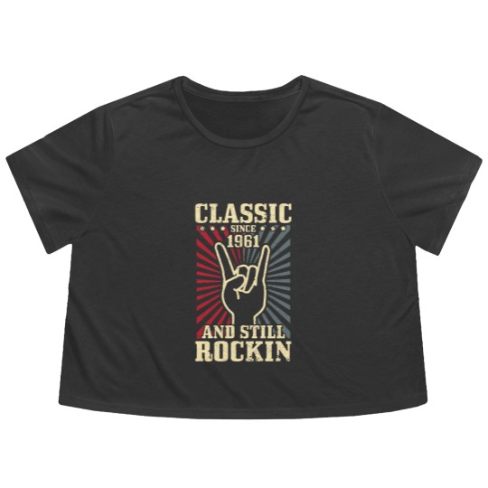 Discover Vintage 1961 Classic Rock 60th Birthday Gift Flowy Cropped Tees