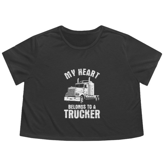 Discover Trucker Wife Gift Flowy Cropped Tees