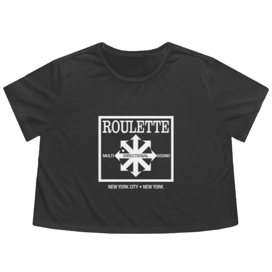 Discover Roulette Records Flowy Cropped Tees - Defunct Record Label