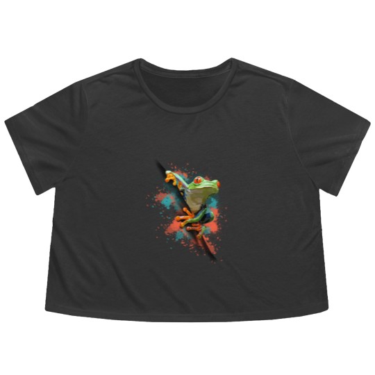 Discover Frog Flowy Cropped Tees, Frog Flowy Cropped Tees