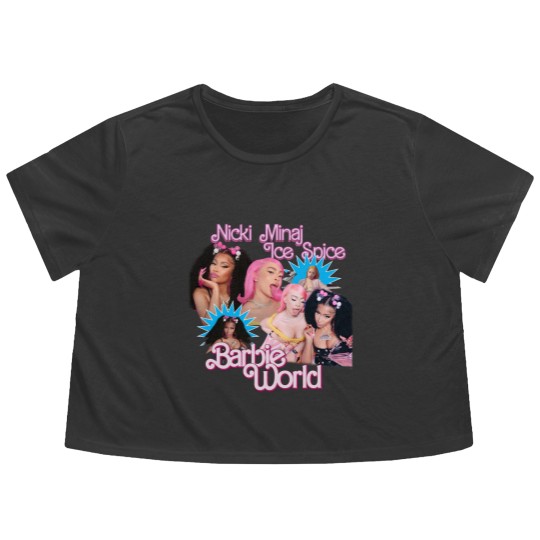 Discover Nicki Minaj x Ice Spice Barbie World Vintage Flowy Cropped Tees