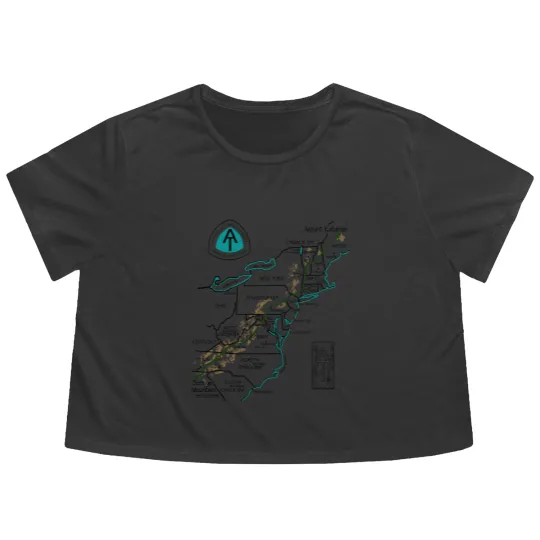 Discover Appalachian National Scenic Trail Map AT Map Flowy Cropped Tees