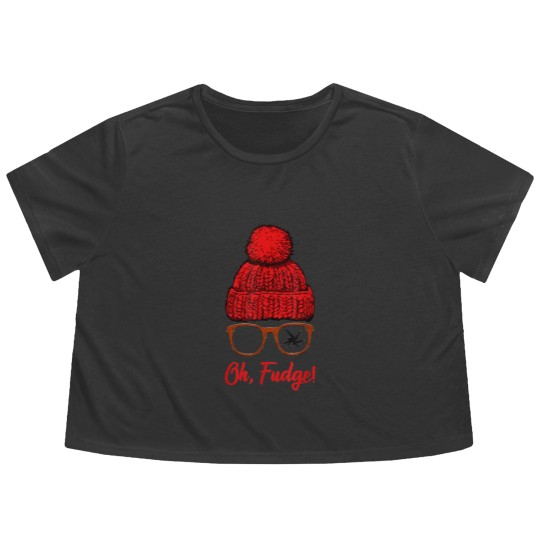 Discover Oh Fudge Funny Christmas Candies Geek Nerd Flowy Cropped Tees