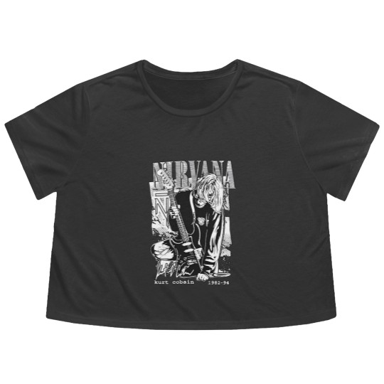 Discover Custom Kurt Cobain Graphic Flowy Cropped Tees