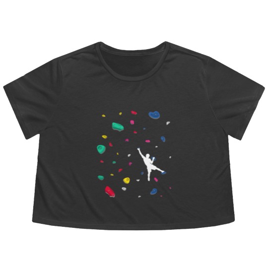 Discover Climbing Boulder Wall Rock Climber Bouldering Flowy Cropped Tees