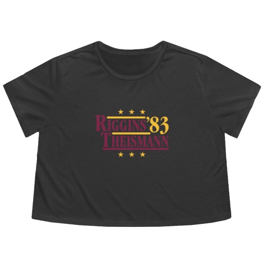 Discover Riggins & Theismann '83 Flowy Cropped Tees, Football Legends For President Fan Flowy Cropped Tees