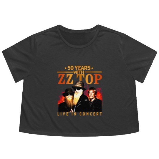 Discover ZZ Top 50 Years Live In Concert The Memories Flowy Cropped Tees, ZZ Top Flowy Cropped Tees
