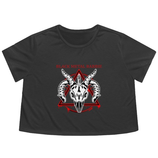 Discover Black Metal Barbie - Black Metal - Flowy Cropped Tees