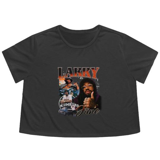 Discover Larry June Unisex Flowy Cropped Tees larry june,larry june Flowy Cropped Tees,good job larry,orange Flowy Cropped Tees