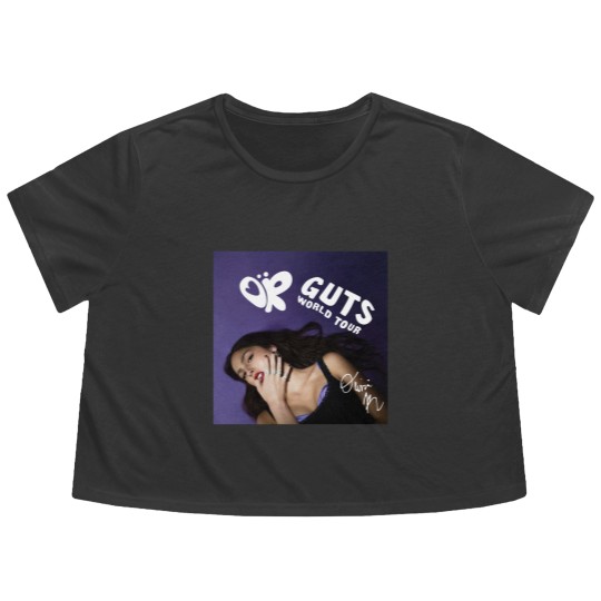 Discover Olivia Rodrigo GUTS World Tour 2024 Flowy Cropped Tees Olivia Rodrigo Retro Flowy Cropped Tees Gift Fans, Olivia Rodrigo GUTS Album Flowy Cropped Tees