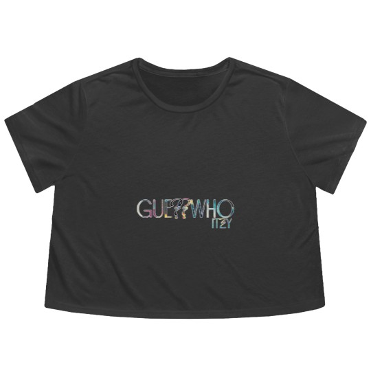 Discover ITZY Guess Who Logo Abstract Flowy Cropped Tees