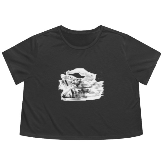 Discover Dog in a Sidecar Flowy Cropped Tees