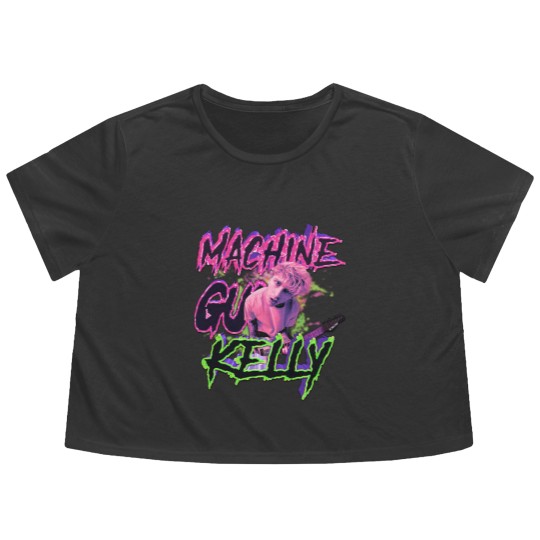 Discover MGK Flowy Cropped Tees, MGK Merch Flowy Cropped Tees, Machine Gunn Kelly Fan gift, Rap Flowy Cropped Tees,