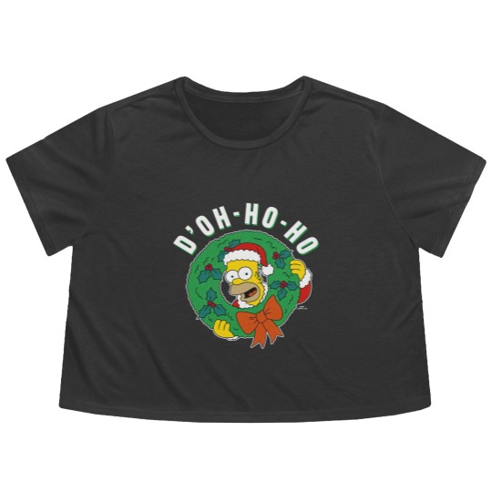 Discover The Simpsons Christmas Santa Homer D'Oh-Ho-Ho Alt Flowy Cropped Tees