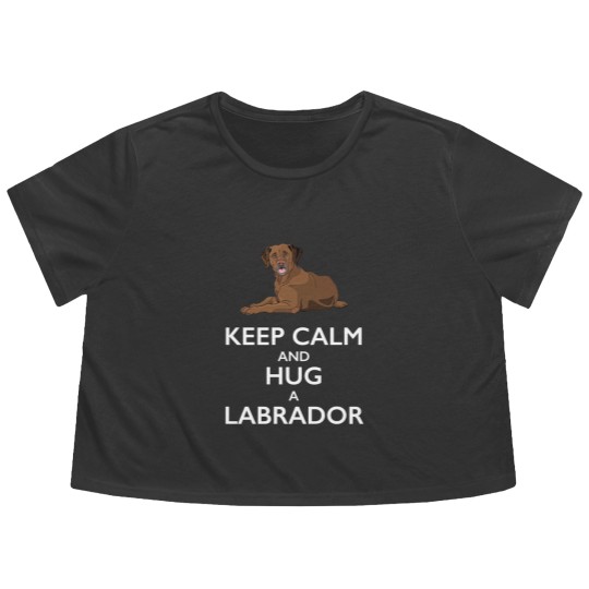 Discover Keep Calm and Hug a Labrador - Chocolate Lab - Flowy Cropped Tees