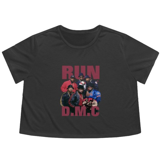 Discover Run D.M.C Streetwear Gifts Flowy Cropped Tees Hip Hop 90s Vintage Retro Graphic Flowy Cropped Tees Rap Flowy Cropped Tees