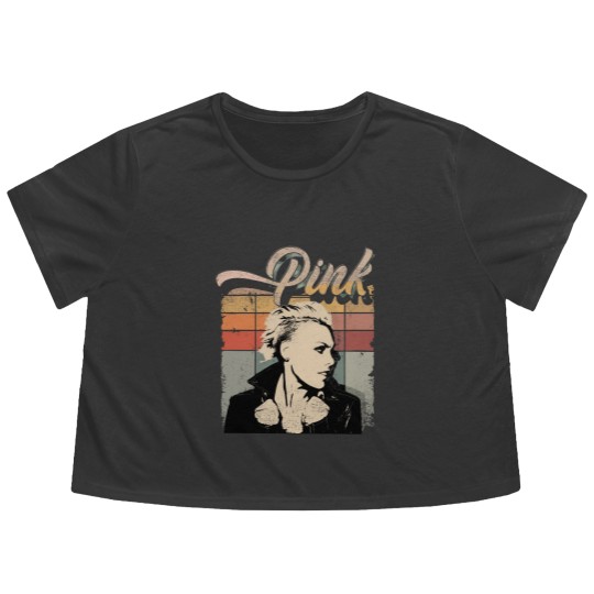 Discover Retro P!nk Pink Flowy Cropped Tees, Music Tour 2023 Flowy Cropped Tees Pink Summer concert Flowy Cropped Tees