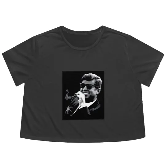 Discover John F. Kennedy Cigar & Sunglasses Flowy Cropped Tees