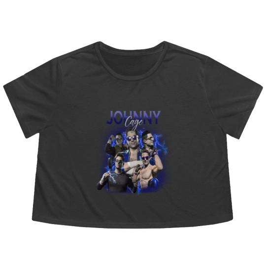 Discover Johnny Cage Mortal Kombat 1 90s Flowy Cropped Tees, Bootleg Movie Fighting Games Vintage Y2K Flowy Cropped Tees