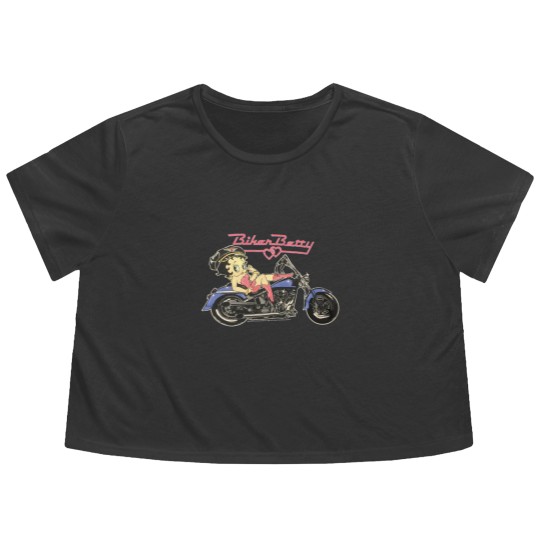 Discover 1993 Biker Betty Boop vintage motorcycle Flowy Cropped Tees Flowy Cropped Tees