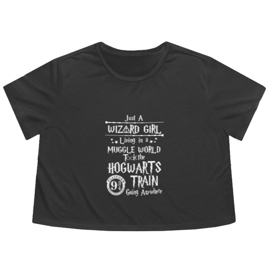 Discover Wizard Girl Flowy Cropped Tees, Wizard School, Muggle Flowy Cropped Tees, A Flowy Cropped Tees