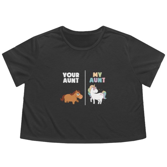 Discover Unicorn Aunt Flowy Cropped Tees
