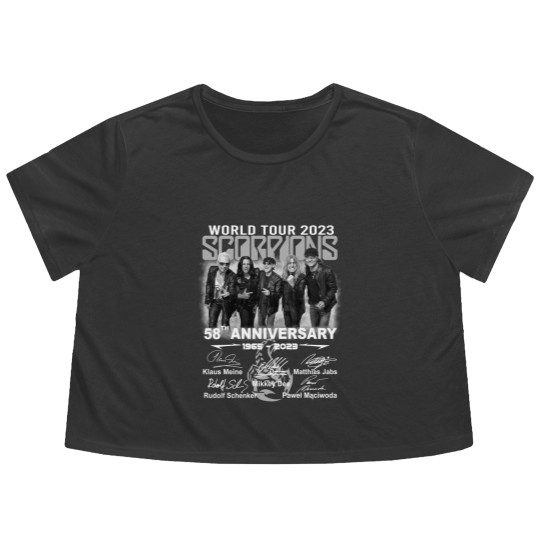 Discover 58TH ANNIVERSARY Scorpions world tour 2023 Flowy Cropped Tees, Scorpions Flowy Cropped Tees