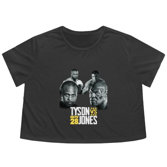 Discover Mike Tyson vs Roy Jones JR. Flowy Cropped Tees Boxing Legends Super Fight Men's Flowy Cropped Tees New