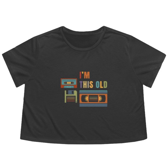 Discover Im this old - Old data storage media Flowy Cropped Tees