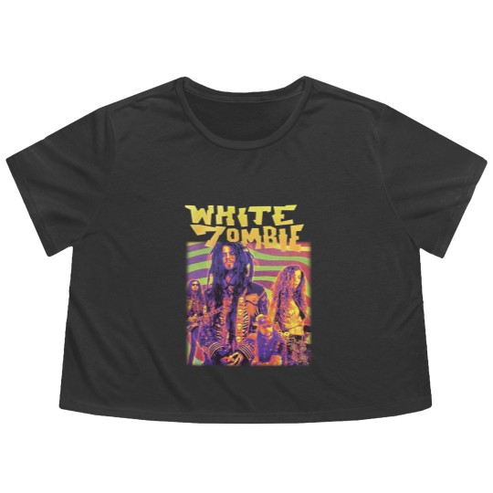 Discover Vintage Style White Zombie Band Flowy Cropped Tees