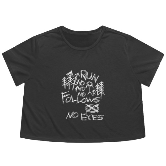 Discover Black Slenderman Flowy Cropped Tees Flowy Cropped Tees