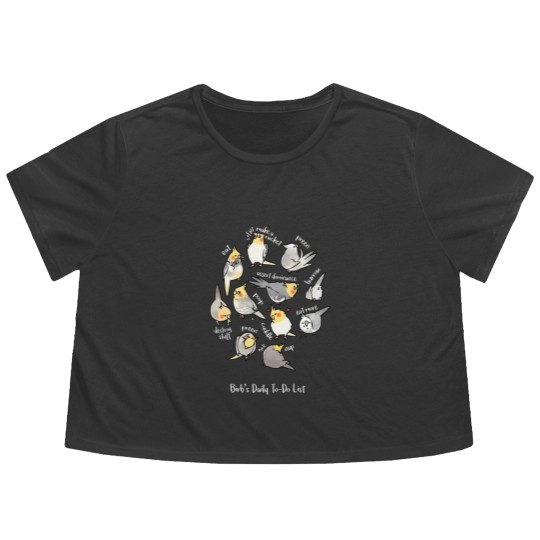 Discover Cockatiel'S Daily To-Do List Flowy Cropped Tees