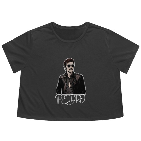 Discover Pedro Pascal Fan Flowy Cropped Tees Vintage Pedro Pascal tribute Flowy Cropped Tees