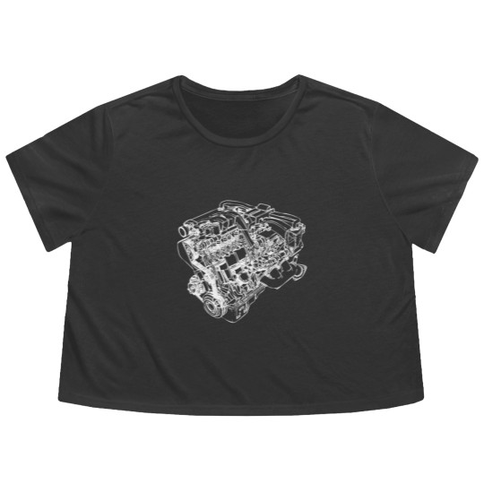 Discover Car Engine Flowy Cropped Tees