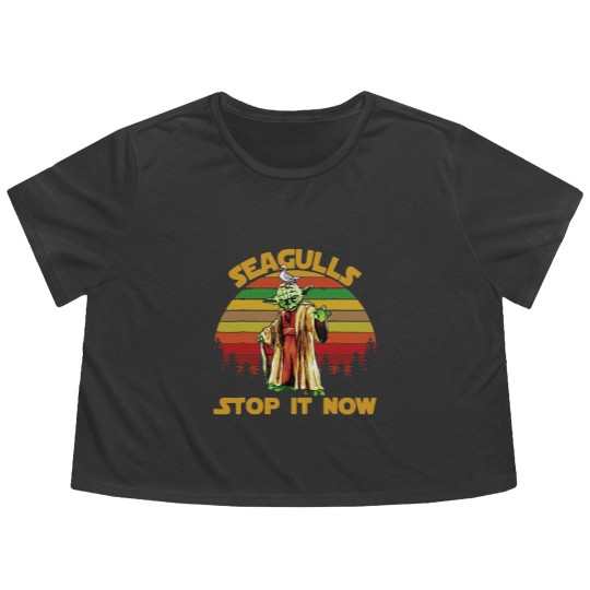 Discover Seagulls Stop It Now Retro Low Flowy Cropped Tees