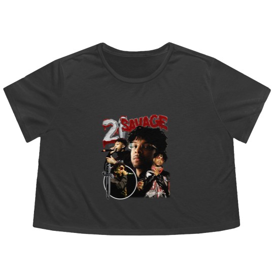 Discover Limited 21 Savage Vintage 90s Flowy Cropped Tees, Gift For Woman and Man Unisex Flowy Cropped Tees