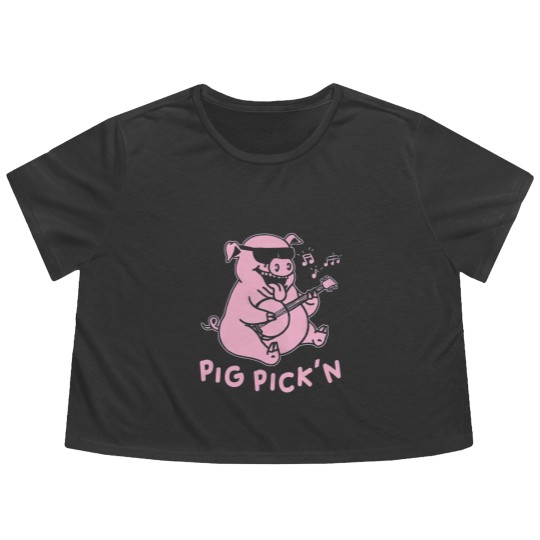 Discover Pig Playing Banjo Flowy Cropped Tees Bluegrass Flowy Cropped Tees Pig Pickin Flowy Cropped Tees BBQ Flowy Cropped Tees Flowy Cropped Tees